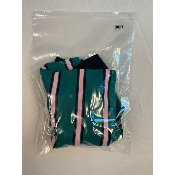 Broken Promises Embroidered Striped Women XS Crewneck Longsleeve Logo Pink Green - Picture 6 of 7